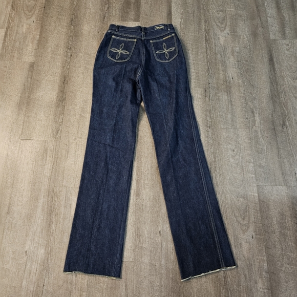 Vintage Pentimento Jeans 70’s Wide Leg Dark Wash Jeans Tan Stitching Sz 13 EUC - Picture 1 of 14